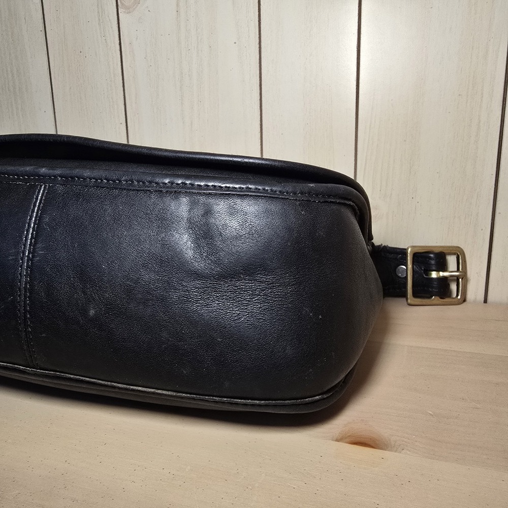 Vtg Coach Patricia's Legacy Crossbody Saddle Flap Bag 9951 Black Leather READ - Picture 6 of 16